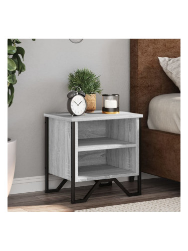 Sonata H Нощно шкафче, сив сонома, 40x30x40 см, инженерно дърво