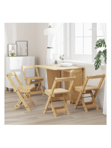 Sonata H Трапезни столове Corona сгъваеми 4 бр масивна дървесина бор