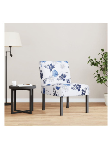 Sonata H Ниско кресло, сини цветя, текстил