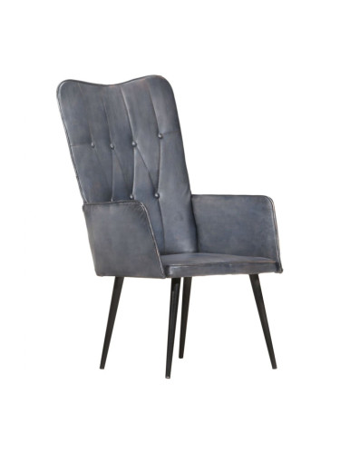 Sonata H Wingback стол, сив, естествена кожа