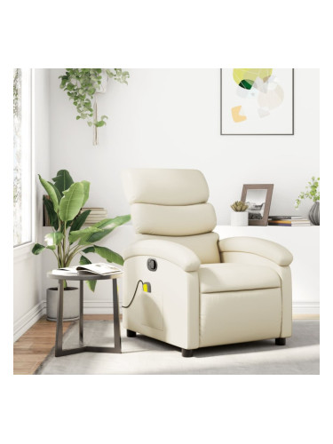Sonata H Масажен стол реклайнер, кремав, изкуствена кожа