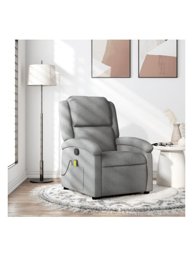 Sonata H Масажен реклайнер стол, светлосив, текстил