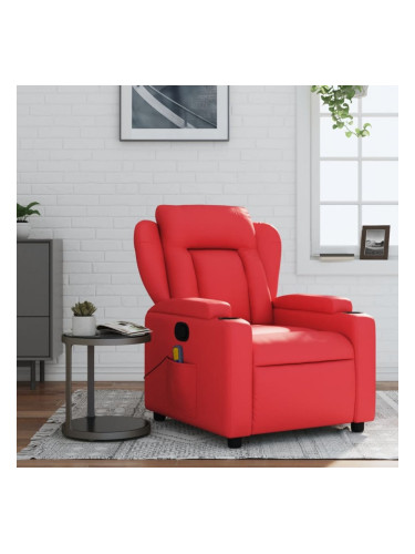 Sonata H Масажен реклайнер стол, червен, изкуствена кожа