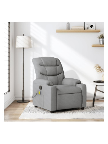 Sonata H Масажен реклайнер стол, светлосив, текстил