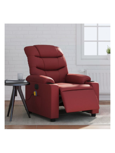 Sonata H Електрически масажен накланящ стол виненочервен изкуствена кожа