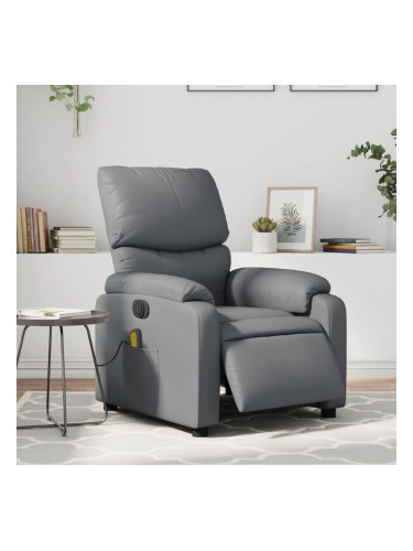 Sonata H Електрически масажен реклайнер стол, сив, изкуствена кожа