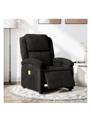 Sonata H Електрически масажен реклайнер стол, черен, кадифе