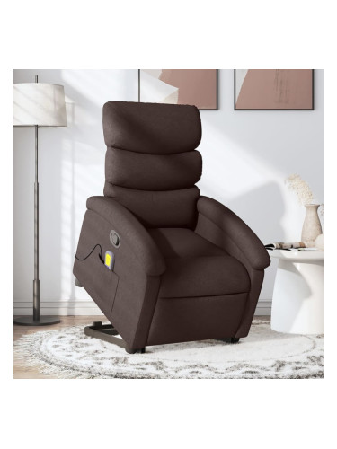 Sonata H Изправящ масажен реклайнер стол, тъмнокафяв, текстил