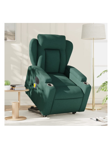 Sonata H Електрически изправящ масажен реклайнер стол тъмнозелен текстил