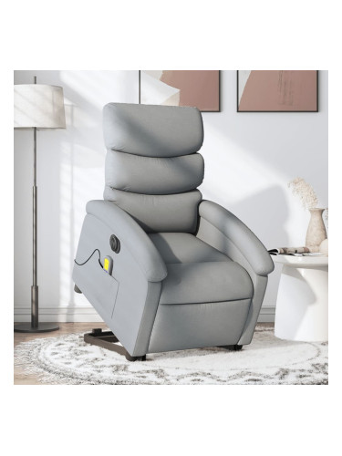 Sonata H Електрически изправящ масажен реклайнер стол светлосив текстил