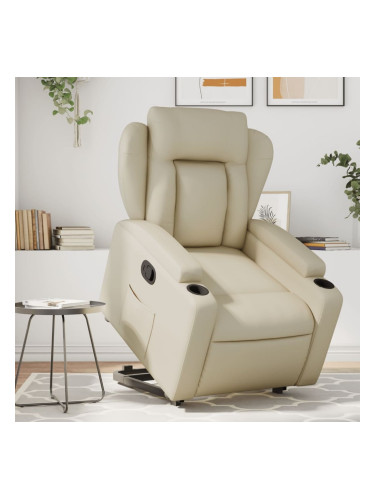 Sonata H Изправящ реклайнер стол, кремав, изкуствена кожа