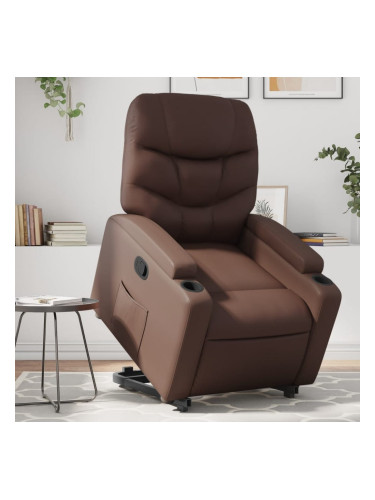 Sonata H Изправящ реклайнер стол, кафяв, изкуствена кожа