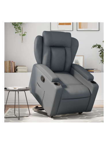 Sonata H Изправящ реклайнер стол, сива, изкуствена кожа