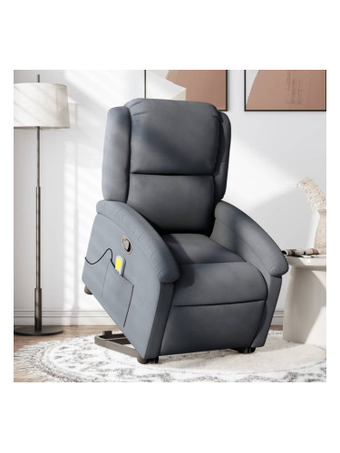 Sonata H Изправящ масажен реклайнер стол, тъмносив, кадифе