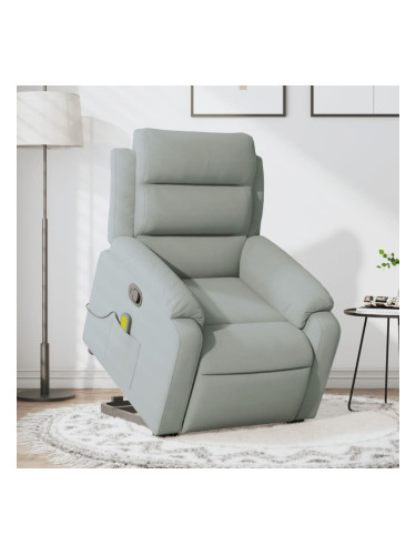 Sonata H Изправящ масажен реклайнер стол, светлосива, кадифе