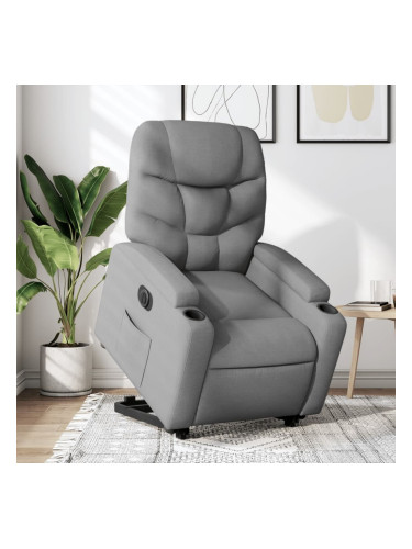 Sonata H Електрически изправящ реклайнер стол, светлосив, текстил