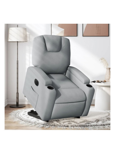 Sonata H Електрически изправящ реклайнер стол, светлосив, текстил