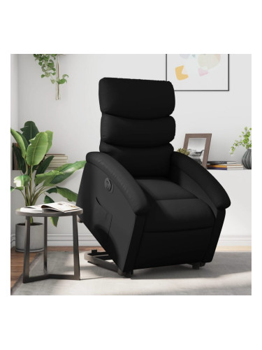 Sonata H Електрически изправящ реклайнер стол, черен, еко кожа