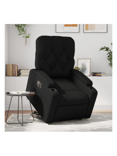 Sonata H Електрически изправящ реклайнер стол, черен, еко кожа