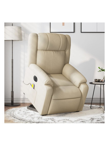 Sonata H Електрически изправящ масажен реклайнер стол кремав текстил