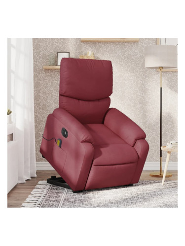 Sonata H Електрически изправящ масажен реклайнер виненочервен текстил