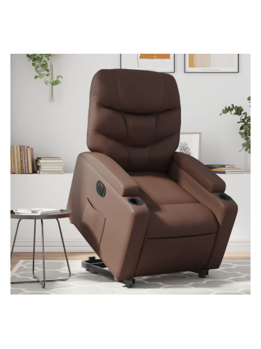 Sonata H Електрически изправящ реклайнер стол, кафяв, изкуствена кожа