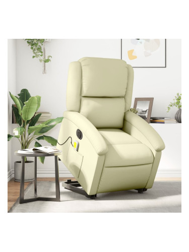 Sonata H Електрически изправящ масажен реклайнер стол, кремав