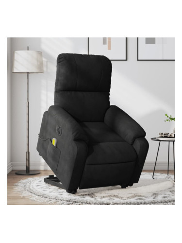 Sonata H Електрически изправящ масажен реклайнер, черен, микрофибър