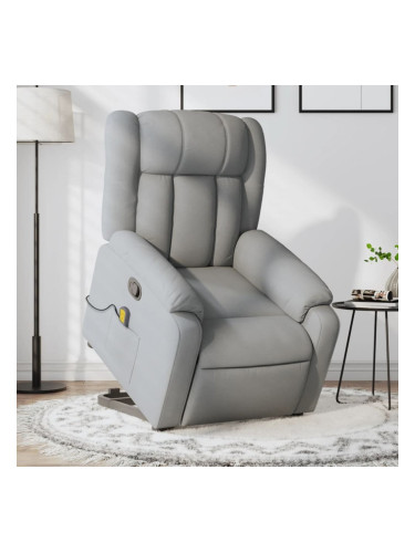 Sonata H Изправящ масажен реклайнер стол, светлосив, текстил