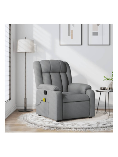 Sonata H Масажен реклайнер стол, светлосив, текстил