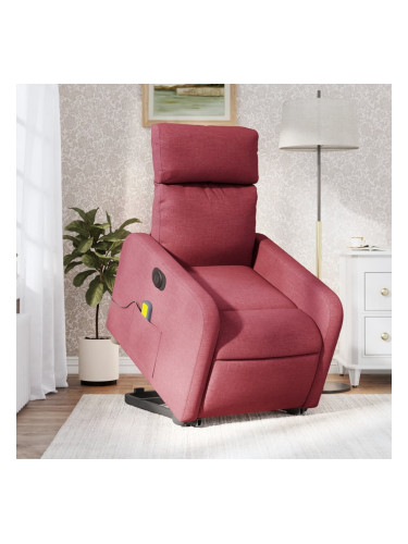 Sonata H Електрически изправящ масажен реклайнер виненочервен текстил