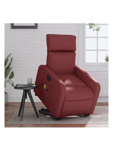 Sonata H Изправящ масажен наклоняем стол, виненочервен, изкуствена кожа