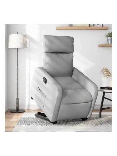 Sonata H Електрически изправящ реклайнер стол, светлосив, текстил