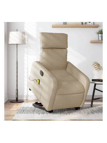 Sonata H Електрически изправящ масажен реклайнер стол кремав текстил