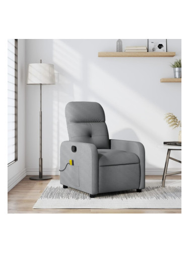 Sonata H Масажен реклайнер стол, светлосив, текстил