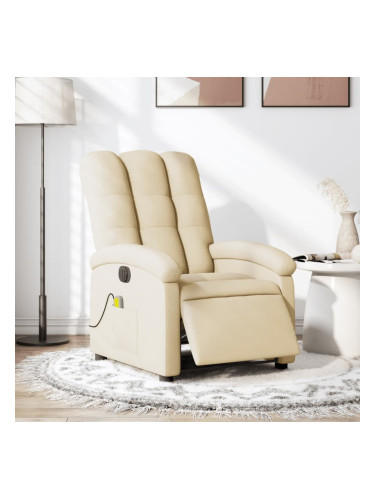 Sonata H Електрически масажен реклайнер стол, кремав, текстил