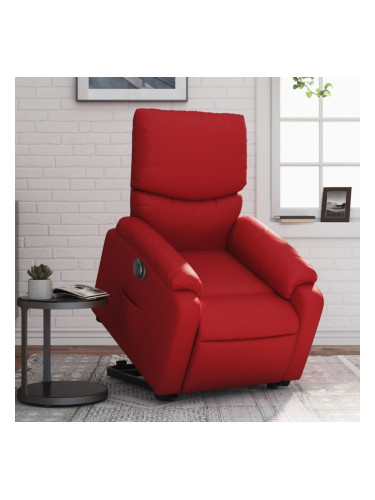 Sonata H Електрически изправящ реклайнер стол, червен, изкуствена кожа