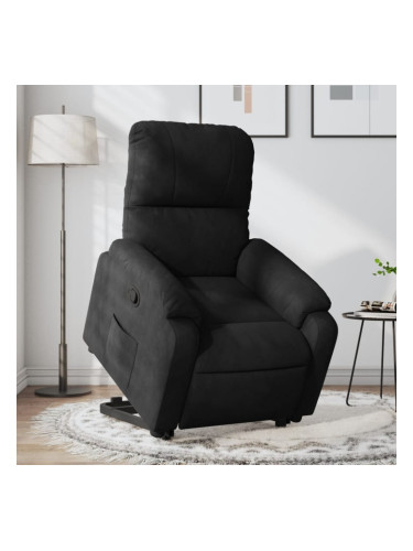 Sonata H Изправящ реклайнер стол, черен, микрофибърен текстил