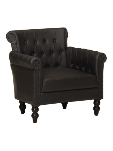 Sonata H Фотьойл, черно, естествена козя кожа