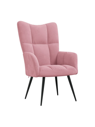 Sonata H Релаксиращ стол, розов, кадифе