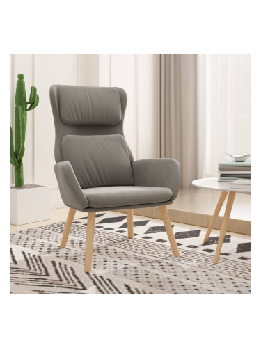 Sonata H Релакс стол, светлосив, кадифе