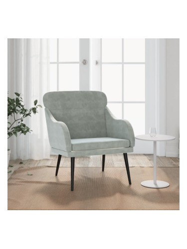 Sonata H Кресло, светлосиво, 63x76x80 см, кадифе