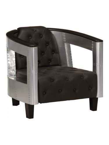 Sonata H Фотьойл Aviator, черен, естествена кожа