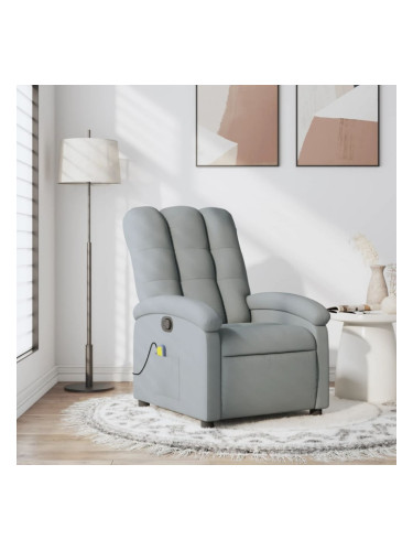 Sonata H Масажен реклайнер стол, светлосив, текстил