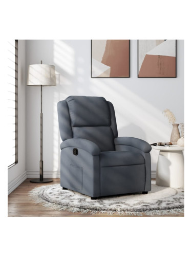 Sonata H Реклайнер стол, тъмносив, кадифе