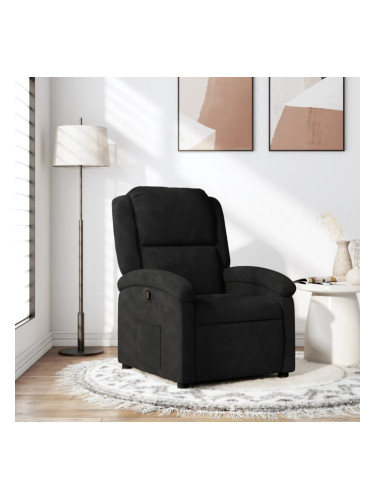 Sonata H Реклайнер стол, черен, кадифе