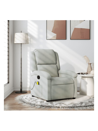 Sonata H Масажен реклайнер стол, светлосив, кадифе