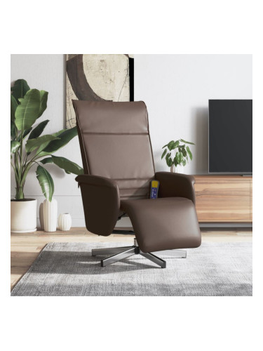 Sonata H Масажен реклайнер стол с опора за крака, кафяв, изкуствена кожа