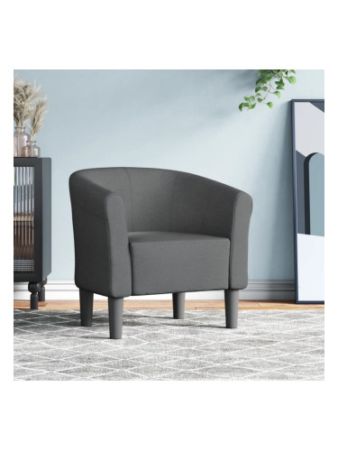 Sonata H Объл фотьойл, тъмносив, текстил