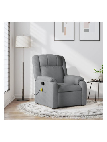 Sonata H Масажен реклайнер стол, светлосив, текстил